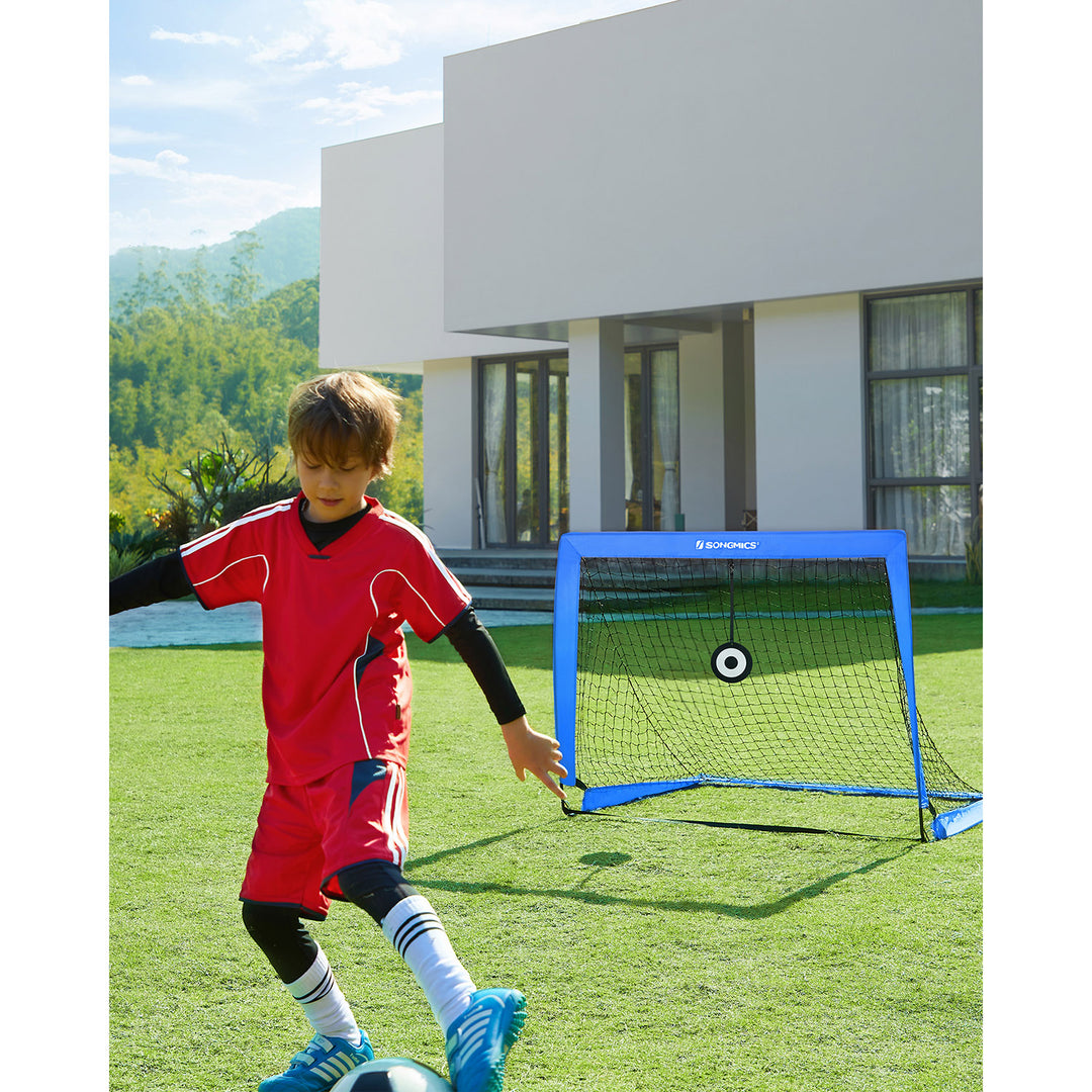 Set of 2 Kids Football Goals with Targets Blue