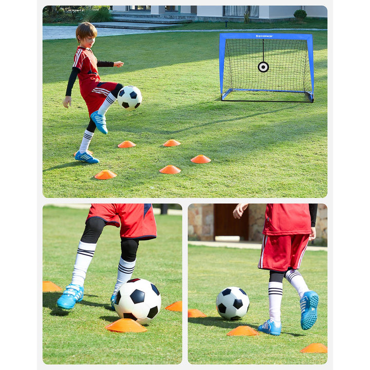 Set of 2 Kids Football Goals with Targets Blue