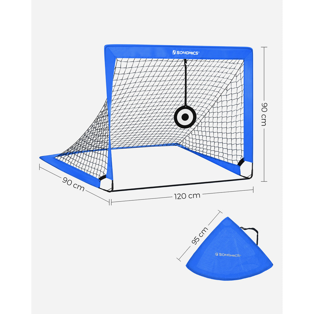 Set of 2 Kids Football Goals with Targets Blue