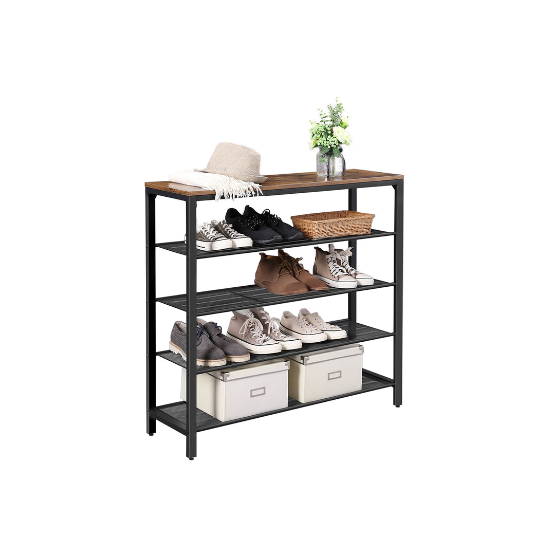 Shoe Storage Organiser with 4 Mesh Shelves