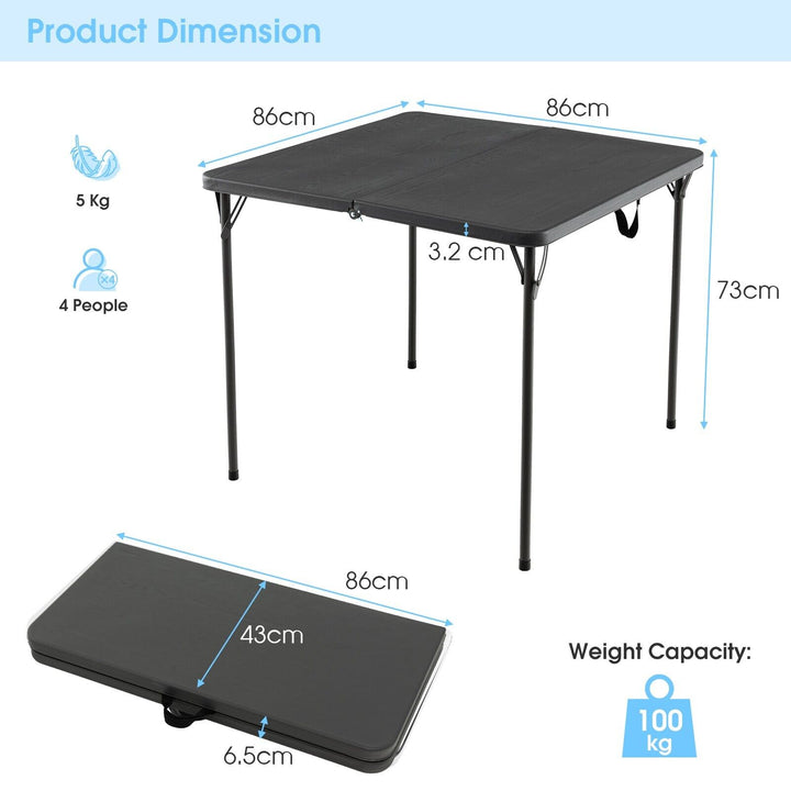 Folding Camping Table with Handle for Indoor Outdoor Use-Grey
