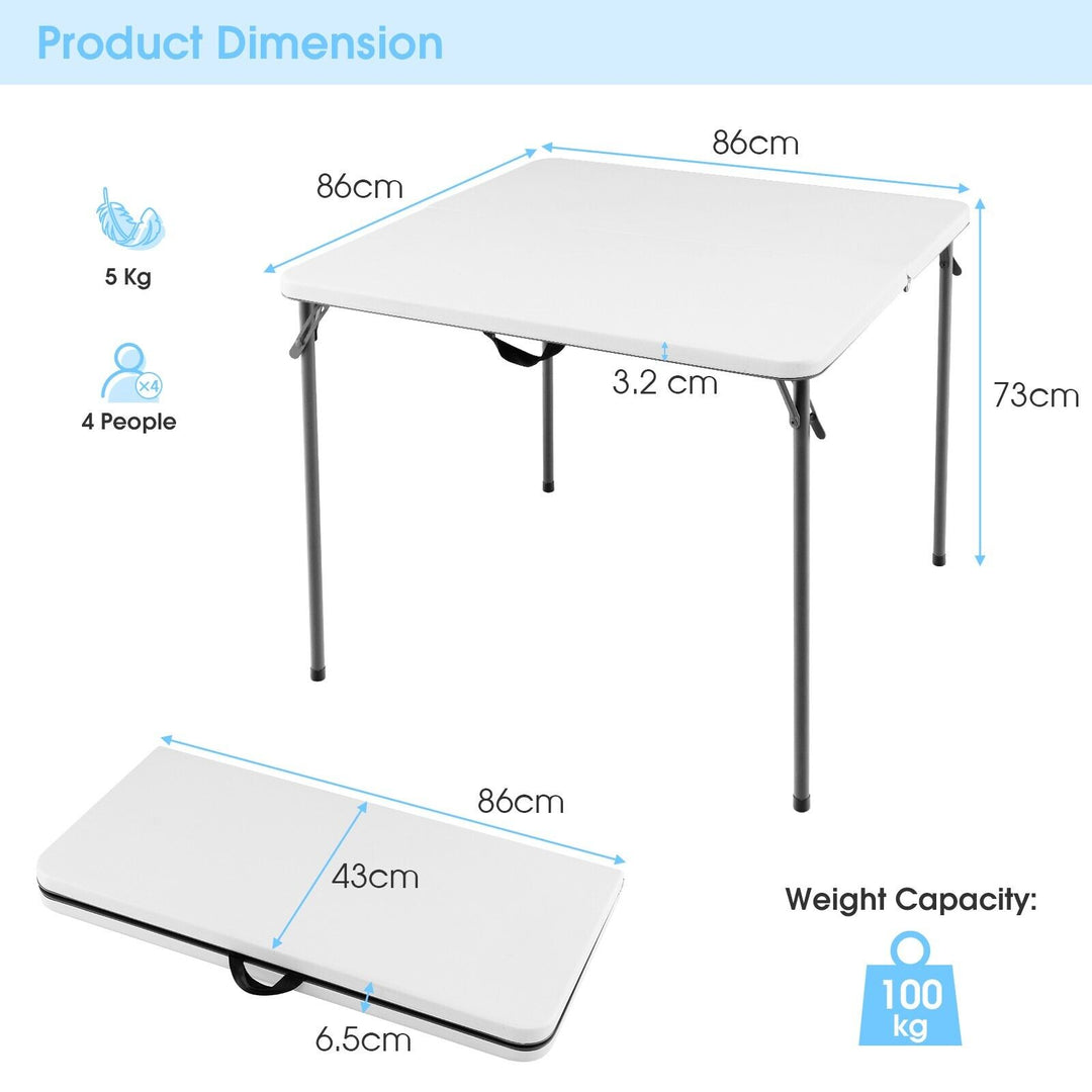 Folding Camping Table with Handle for Indoor Outdoor Use-White