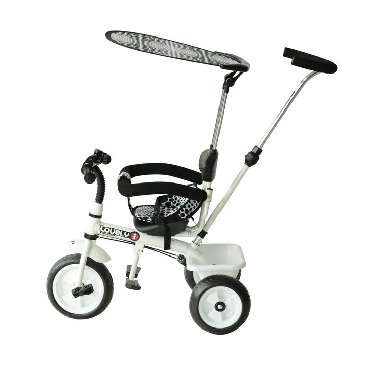 Baby Tricycle W/Handle-White/Black
