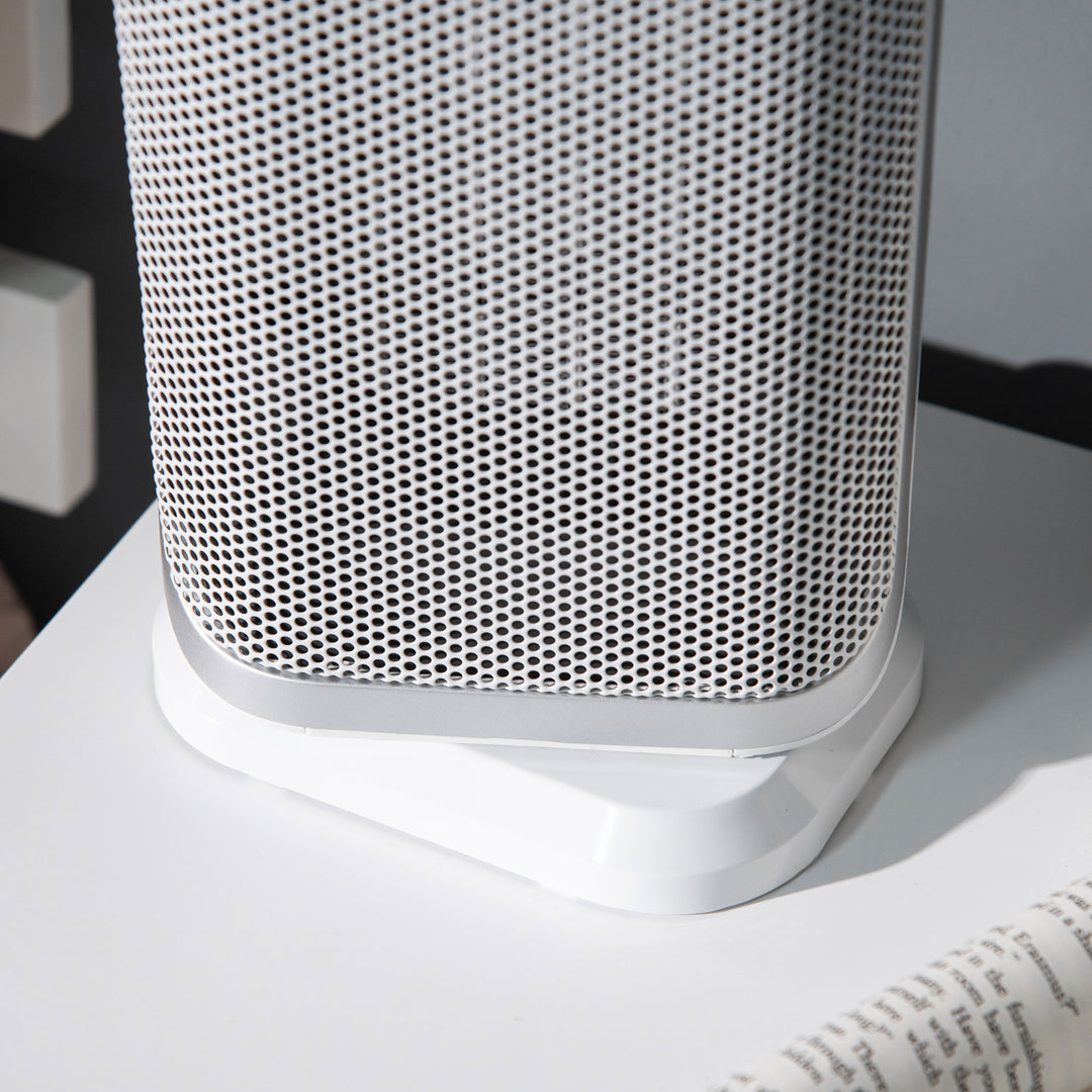 Electric Space Heater Freestanding Oscillating Ceramic Heater with 3 Adjustable Modes, Tip-Over and Overheat Protection, 1000W/2000W, White
