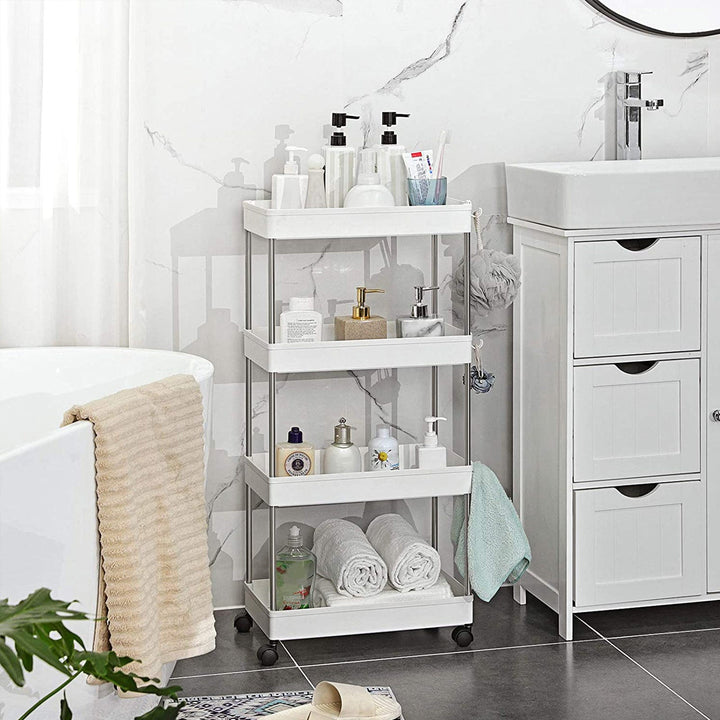 Space-Saving Kitchen Trolley in Office Bathroom