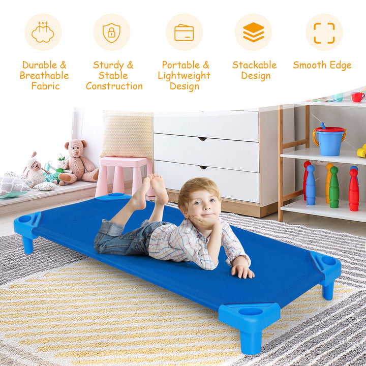 Stackable Kids Nap Cot Bed with Easy Lift Corner