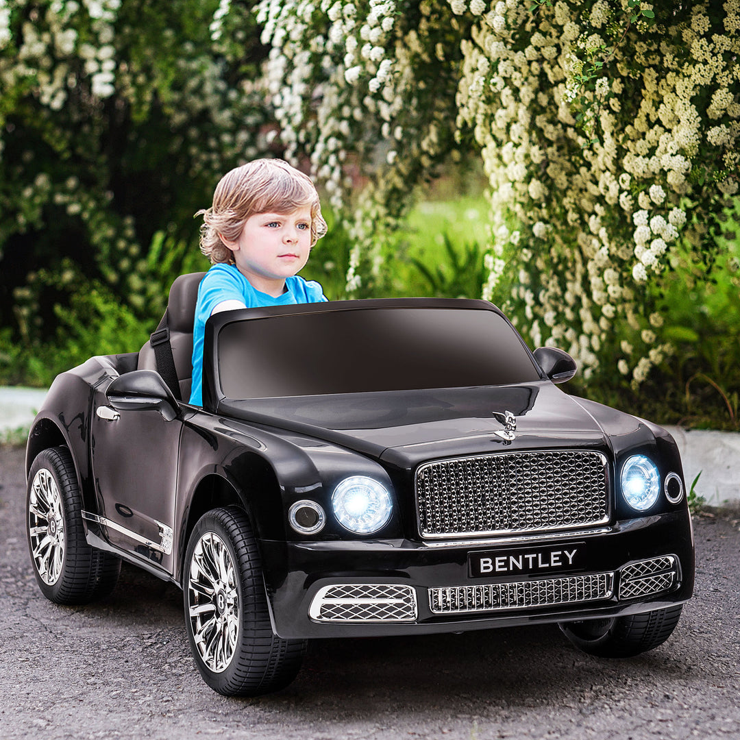 Kids Electric Ride On Car with Parent Remote, 12V Battery Powered Toy Car with Music Horn Lights MP3 Suspension Wheels for 37-72 Months, Black