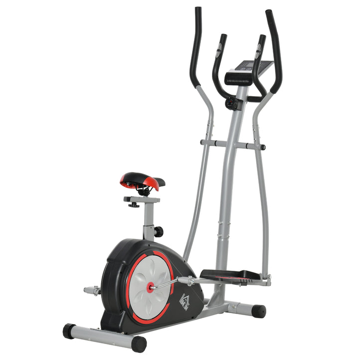Elliptical Trainer Cardio Workout Exercise Bike Cross Trainer with 6KG Flywheel, Magnetic Resistance, LCD Digital Monitor, Black