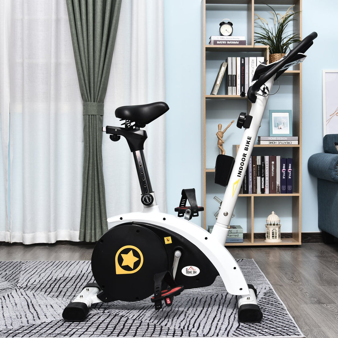 Exercise Bike Stationary Adjustable Height&amp;Magnetic Recumbent Cycling w/ LCD, Phone Holder