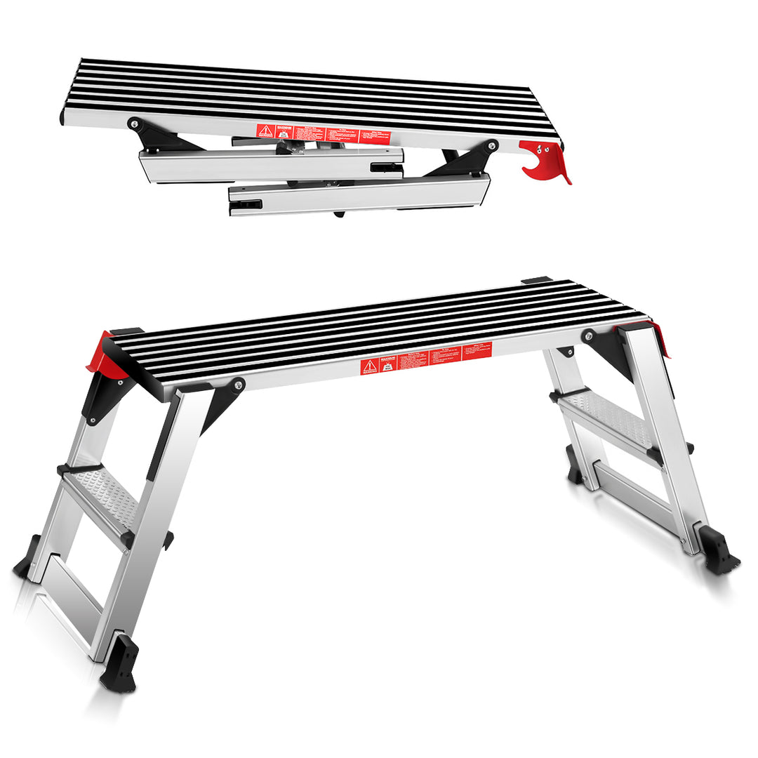 Aluminium Folding Work Platform with Safety Locks and Anti-Skid Top