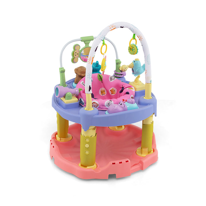 3 in 1 Baby Activity Centre with 3 Adjustable Height and Music Box-Pink