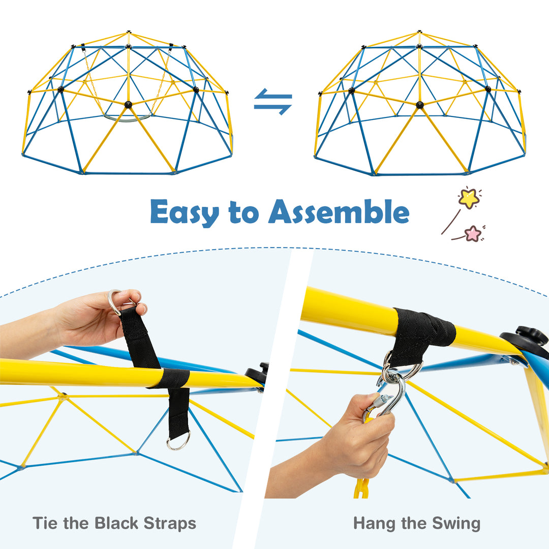 Toddler Climbing Frame Monkey Bar Jungle Gym with Convenient Grip-10 FT