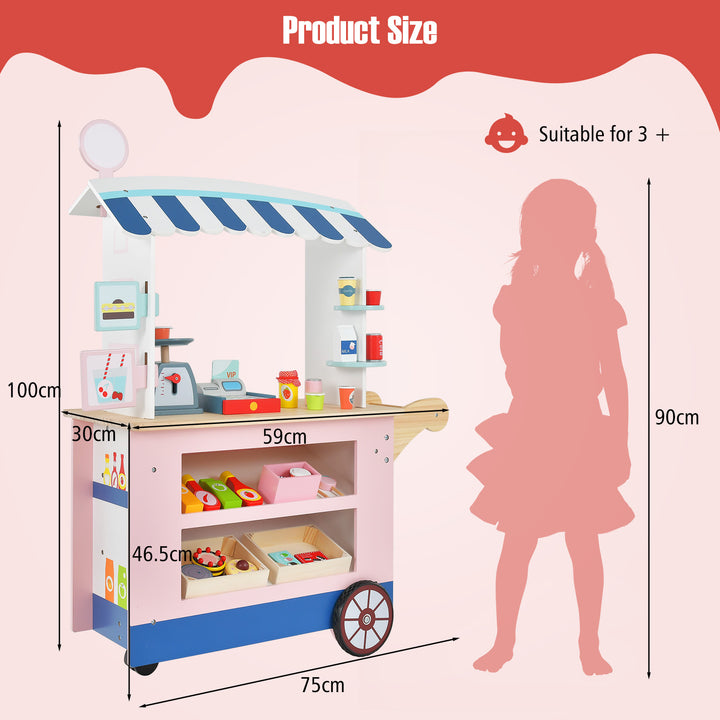 Toy Cart Play Set with POS Machine and Lovely Scale