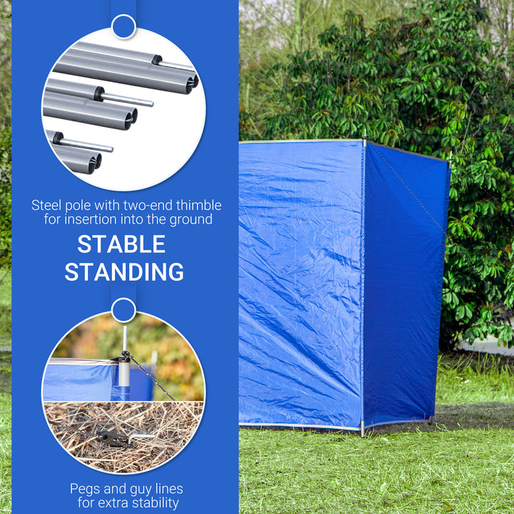 Camping Windbreak with Carry Bag and Steel Poles, Privacy Wall, 540cm x 150cm