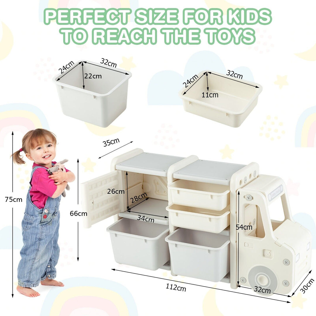 Kids Storage Units with 2 Plastic Bins and 2 Drawers