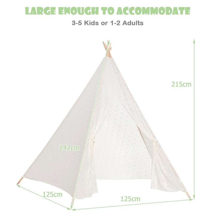 Lace Teepee Tent with Colorful String Lights