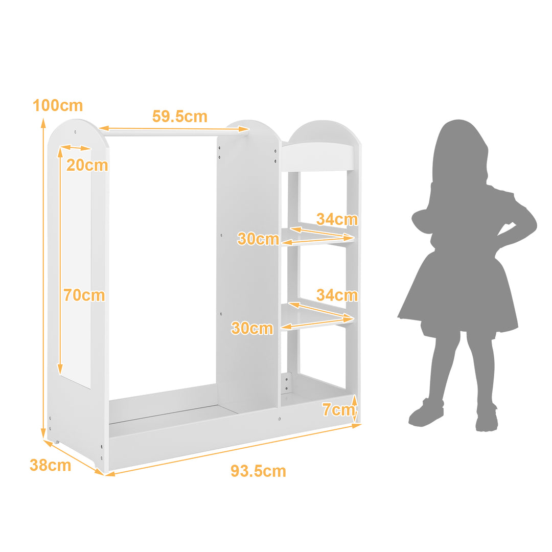 Kids Dress up Storage with Mirror-White