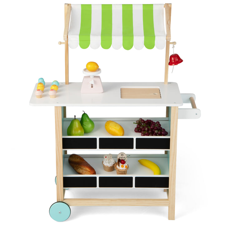 Wooden Grocery Store Playset with Accessories for Ages 3+-Green