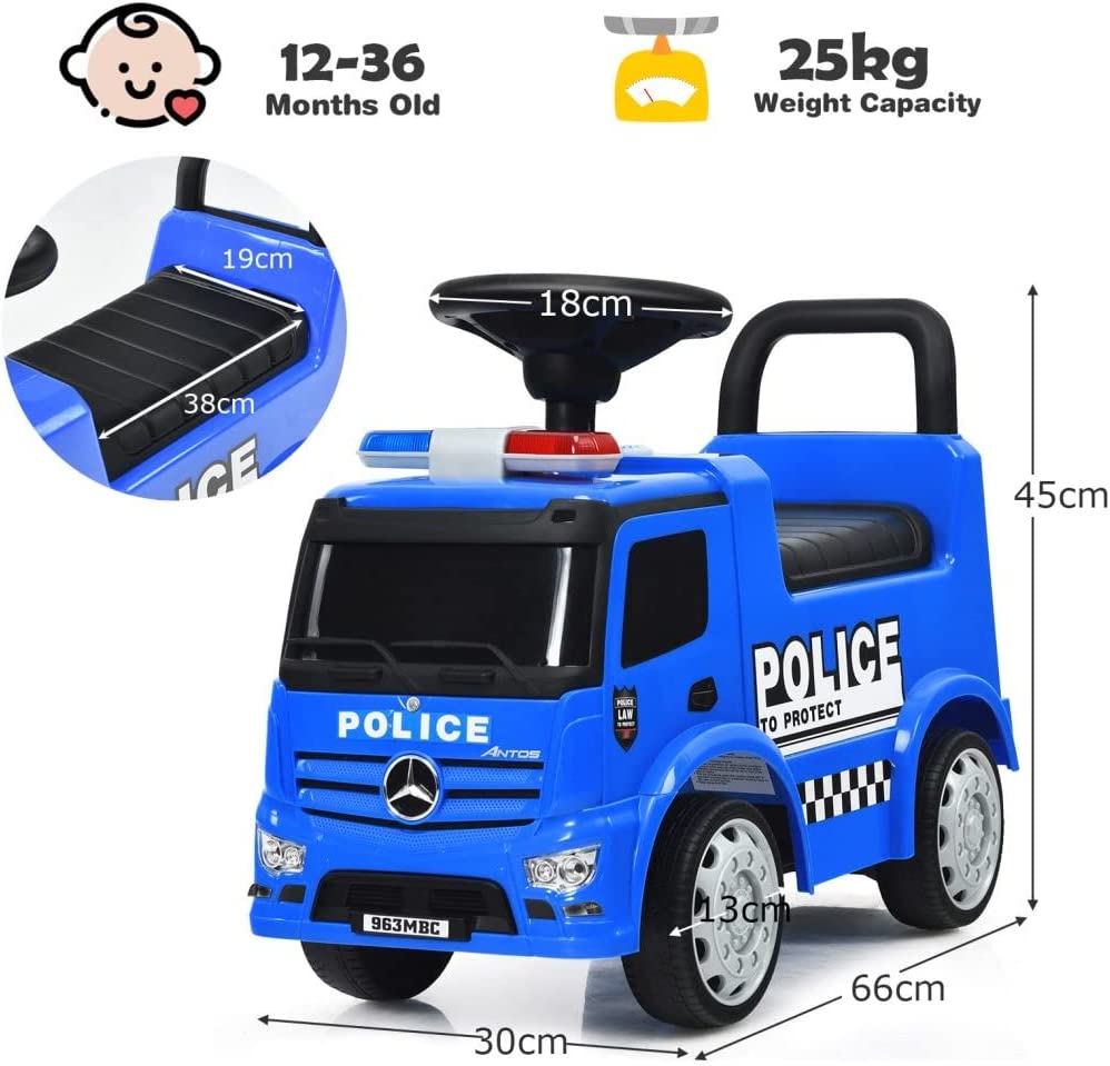 Kids Ride On Push Police Car with Storage Space