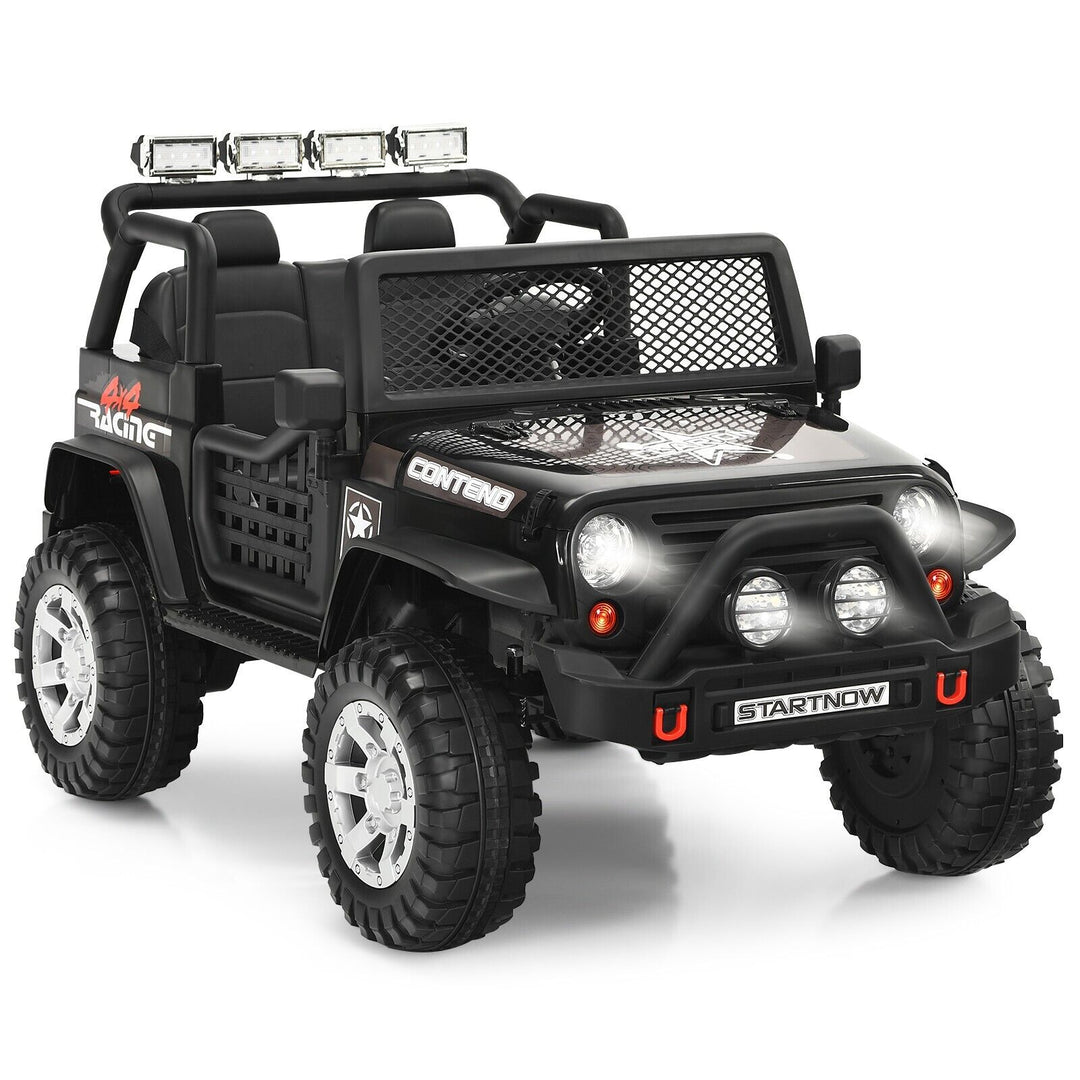 Kids Ride on Truck with Parent Remote Control-Black-Black
