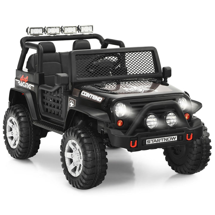 Kids Ride on Truck with Parent Remote Control-Black-Black