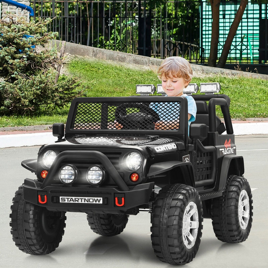 Kids Ride on Truck with Parent Remote Control-Black-Black