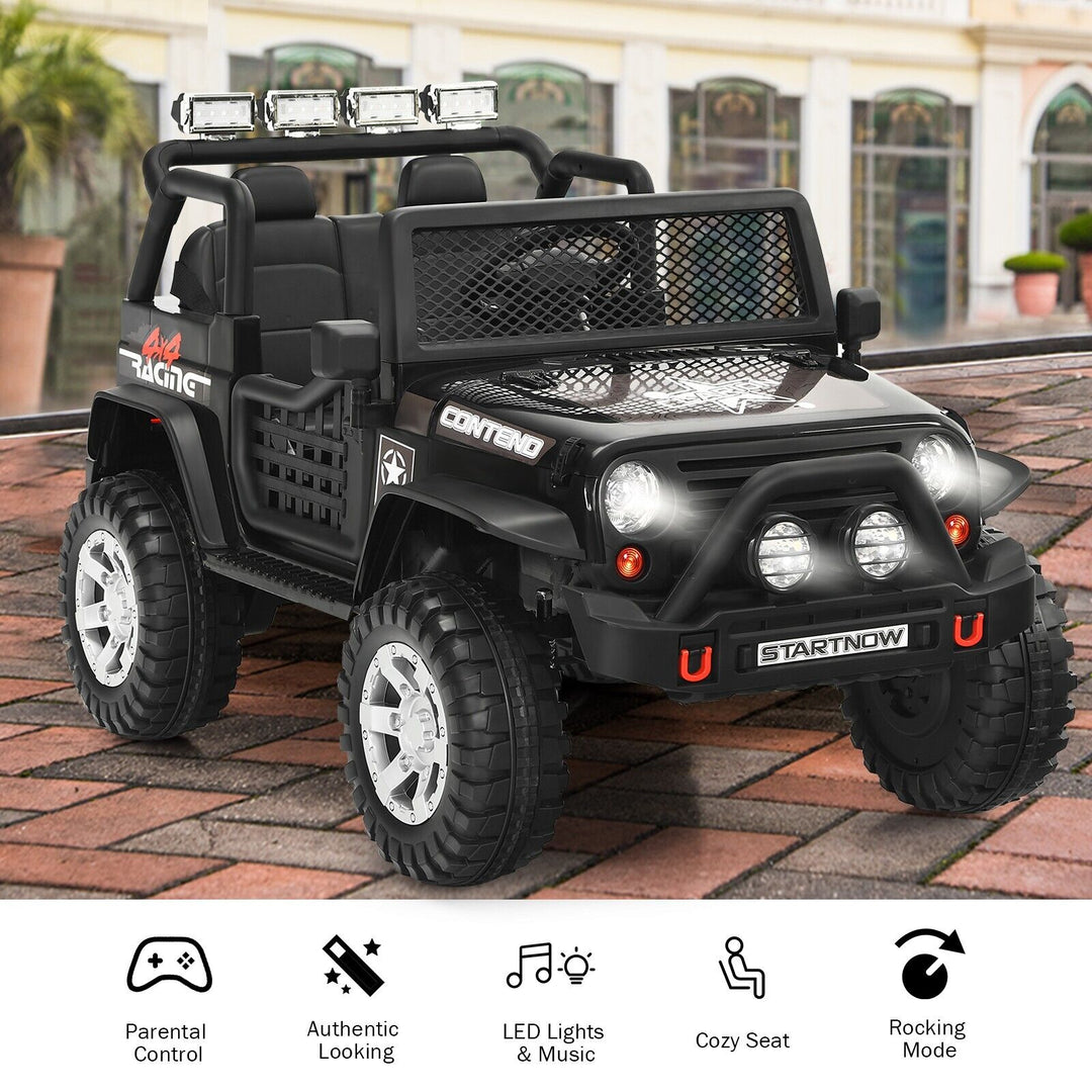 Kids Ride on Truck with Parent Remote Control-Black-Black