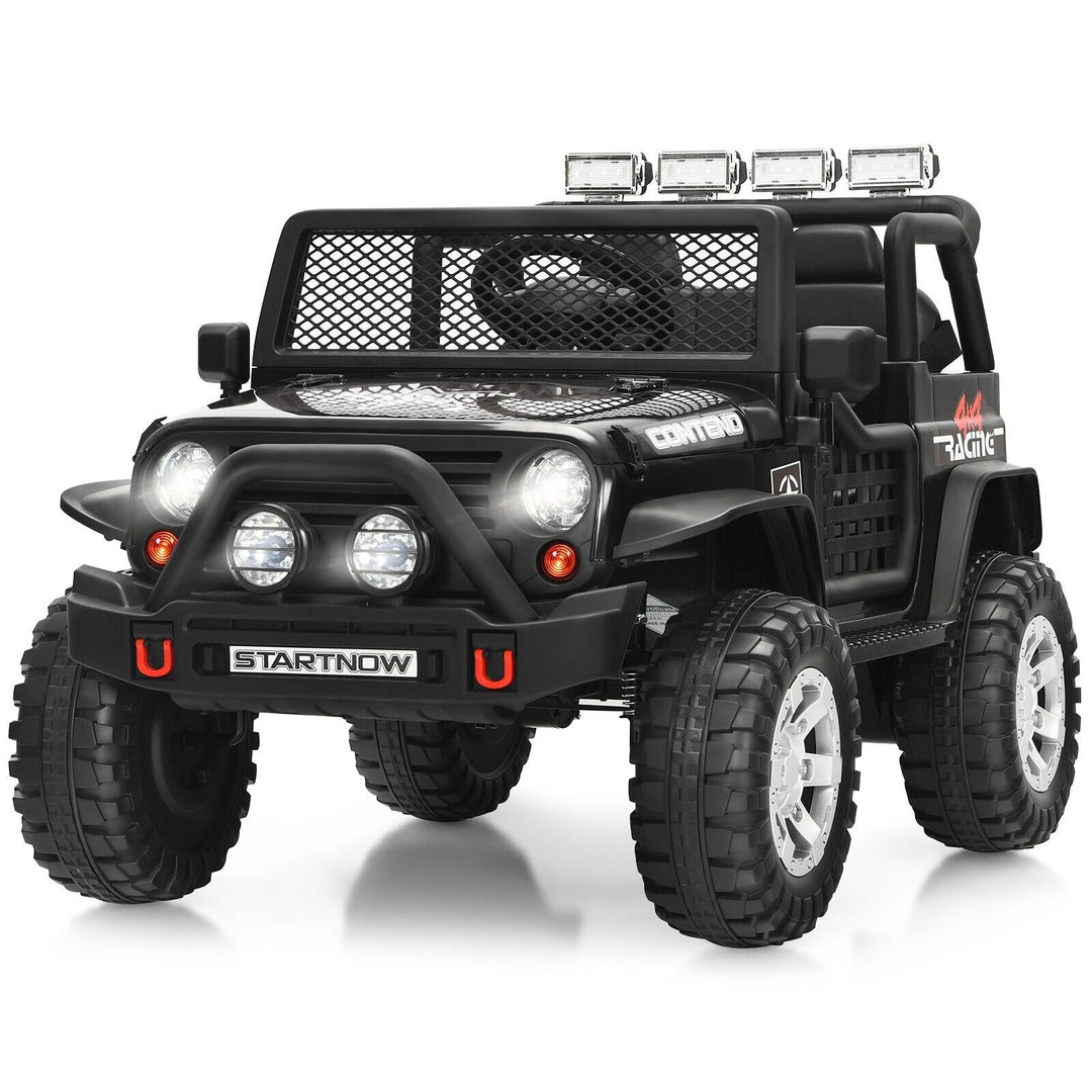Kids Ride on Truck with Parent Remote Control-Black-Black