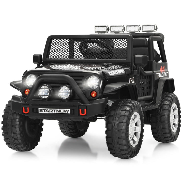 Kids Ride on Truck with Parent Remote Control-Black-Black