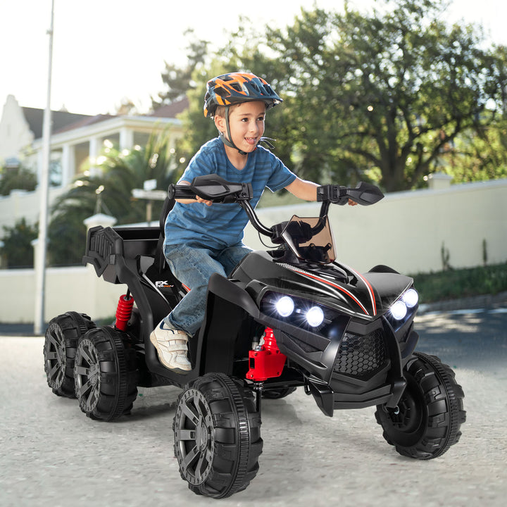 6 Wheels Kids Electric ATV with 4 Motors-Black