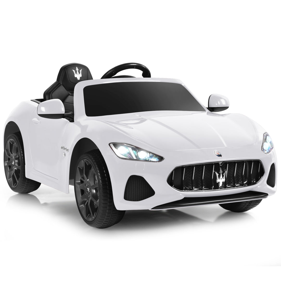 12V Battery Powered Compatible Maserati Toy Vehicle-White