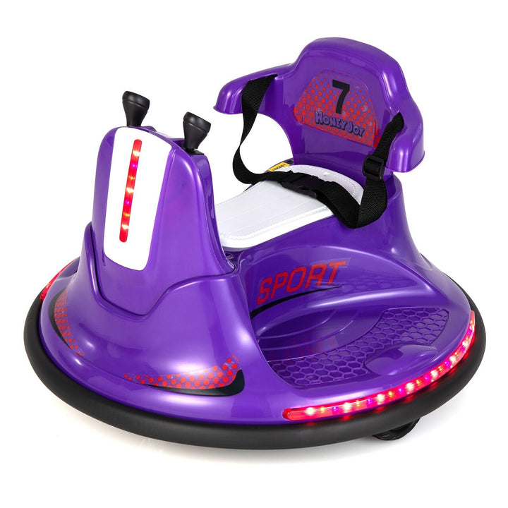 Kids Ride On Electric Bumper Car with Dual Joysticks-Purple