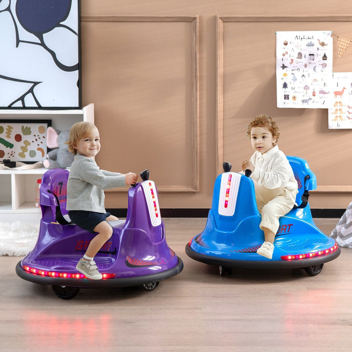 Kids Ride On Electric Bumper Car with Dual Joysticks-Purple