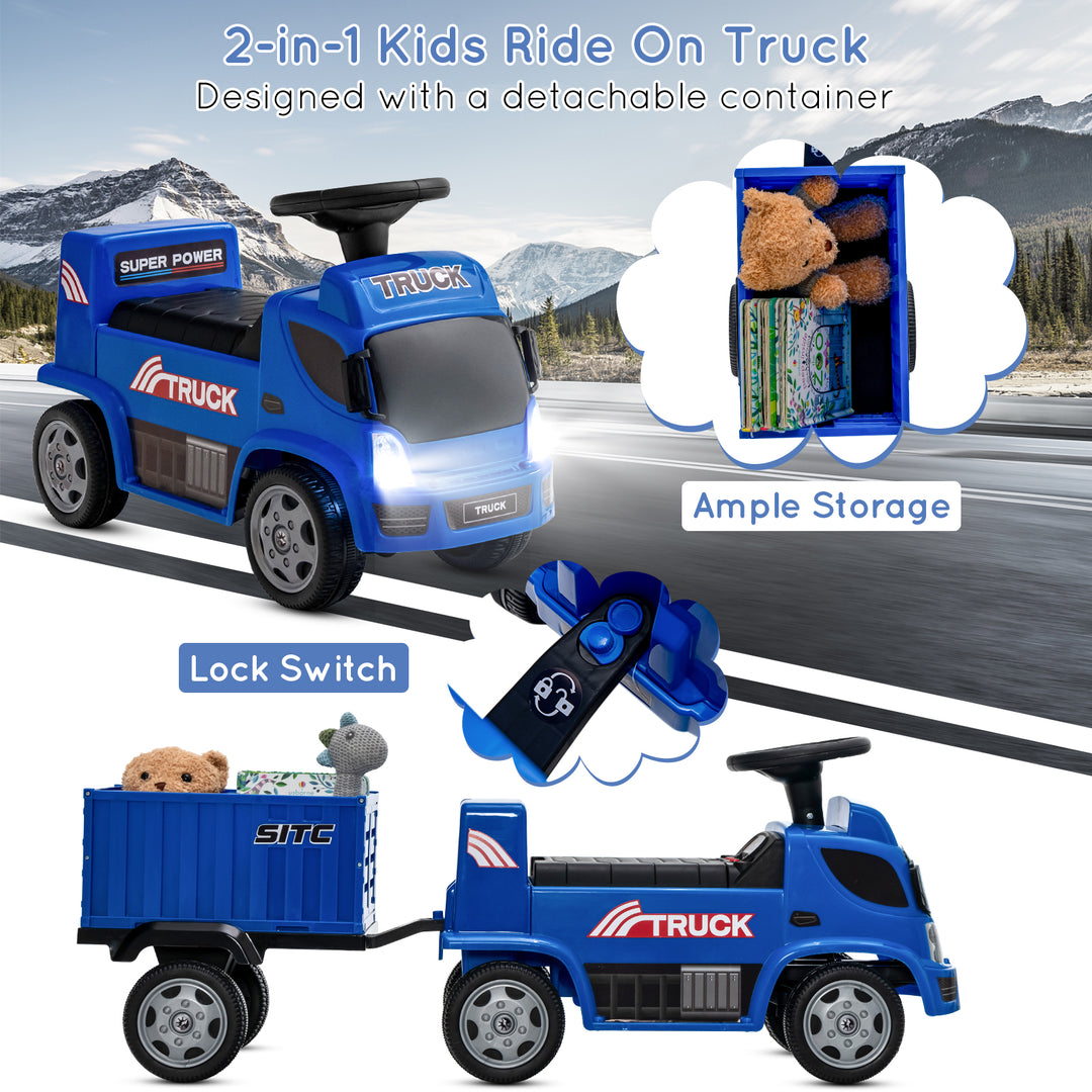 Kids Ride on Truck with Detachable Container for 18-36 Months-Blue