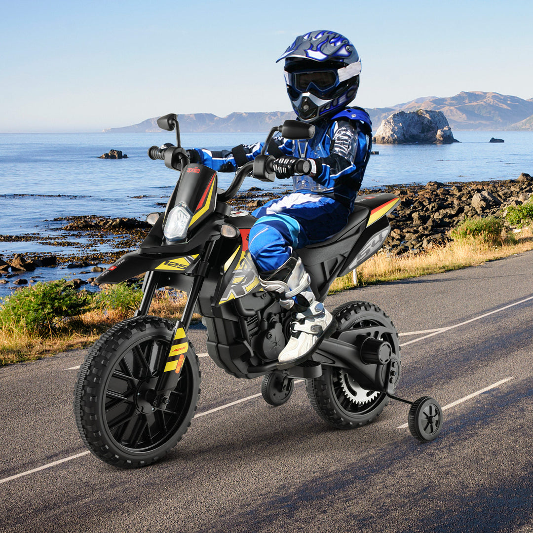 Toddler Motorbike with Music for 3-8 Years Old Kids-Black