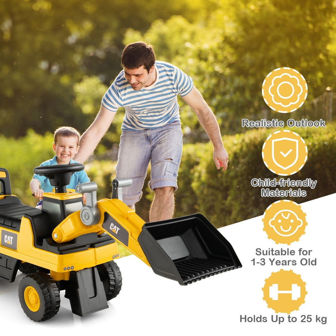 Kid's Ride-on Excavator with Adjustable Bucket-Yellow