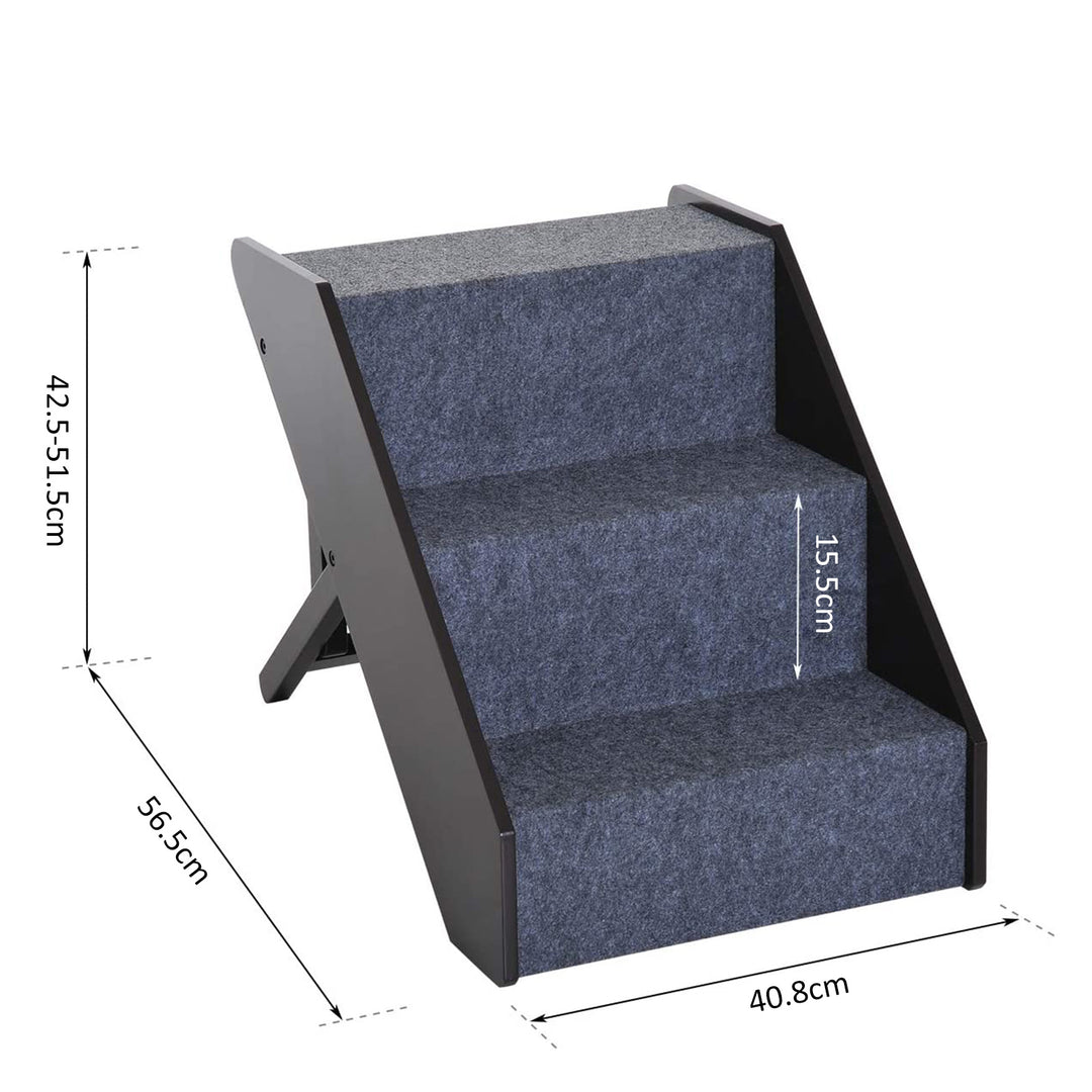 Pet-3 Steps Ladder Ramp-Dark Brown