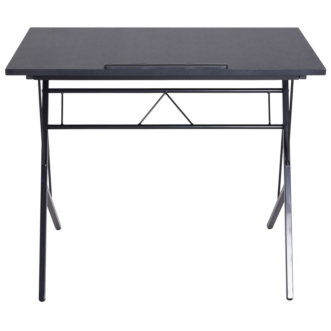 Computer Desk Writing Workstation Art Drawing Drafting Board Craft Table Tiltable Tabletop Adjustable Height Black 90L x 50W x 76-116.5H cm