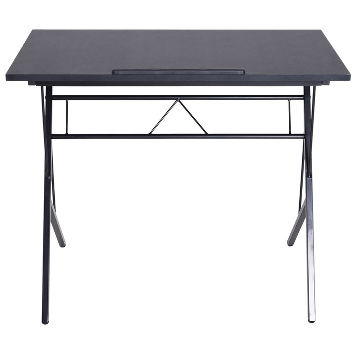 Computer Desk Writing Workstation Art Drawing Drafting Board Craft Table Tiltable Tabletop Adjustable Height Black 90L x 50W x 76-116.5H cm