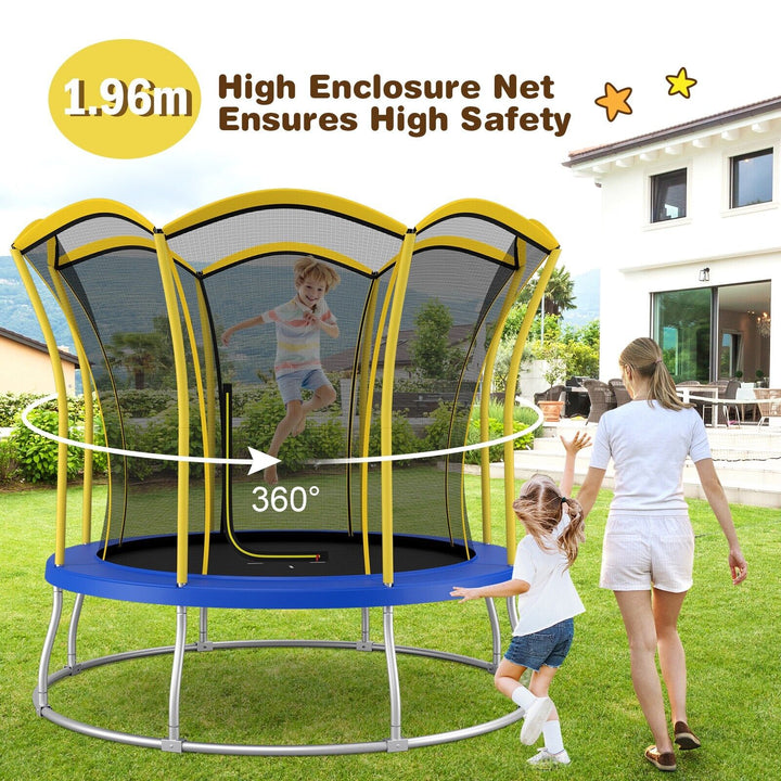 Unique Flower Shape Trampoline with Galvanized Steel Frame-Yellow