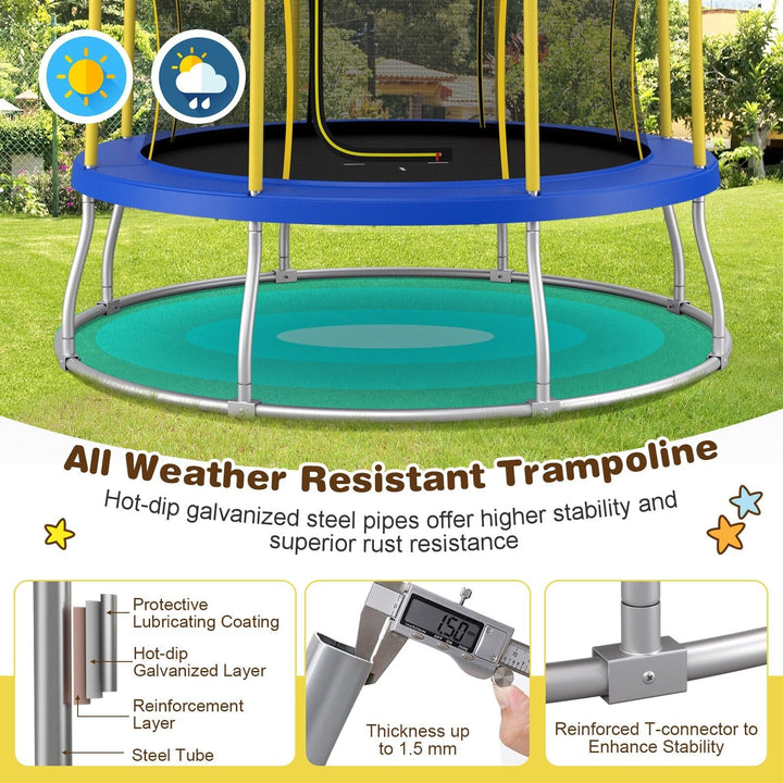 Unique Flower Shape Trampoline with Galvanized Steel Frame-Yellow