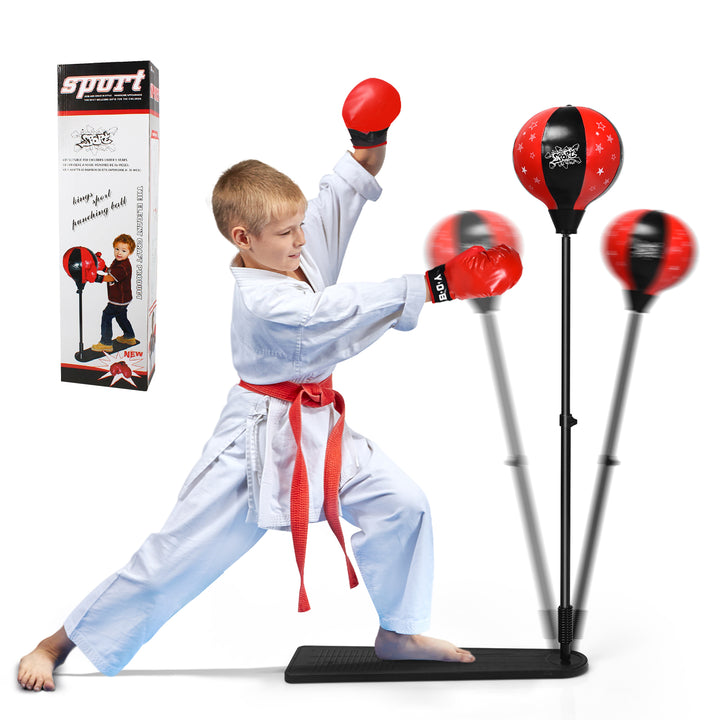 Freestanding Kids Punching Bag with Stand and Air Pump