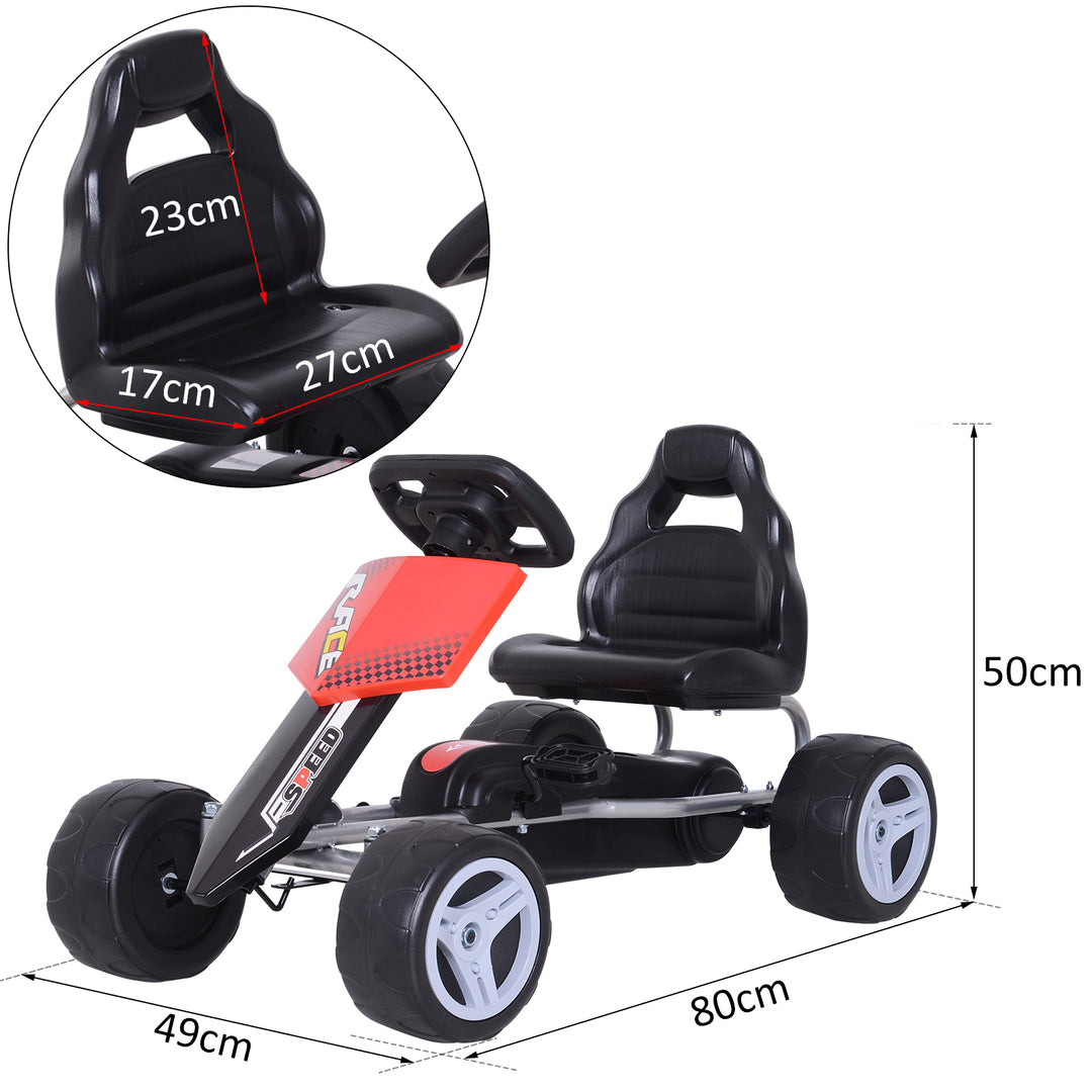 Kids Pedal Go Kart Ride-on, 80Lx49Wx50Hcm-Red/Black