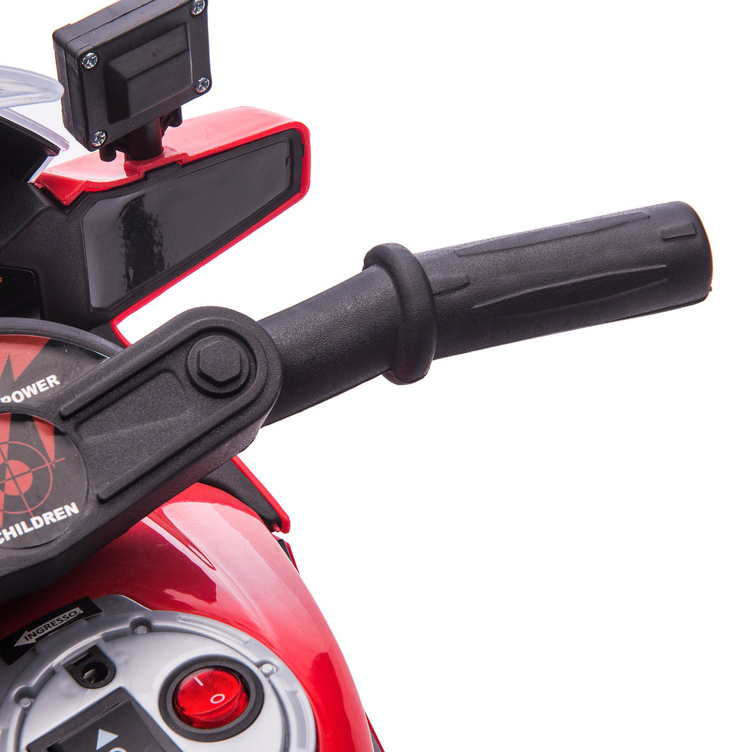Kids 6V Electric Ride On Motorcycle Police Car Toy for 18 - 36 months Red
