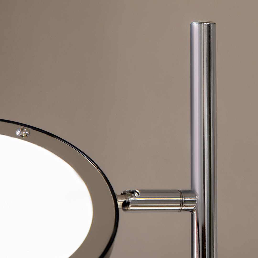 Modern Floor Lamps for Living Room, Standing Lamp with 2 Light White LED, Adjustable Head, 25x25x165cm, Chrome