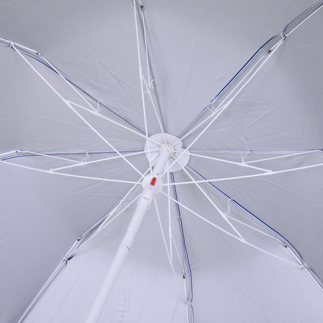 Tilted Steel Frame Beach Parasol- Blue