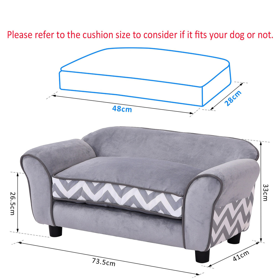 73.5Lx41Wx33H cm Pet Sofa-Grey/Black
