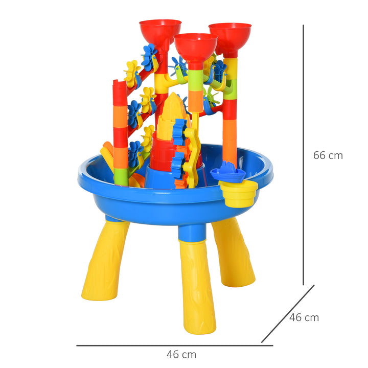 Sand and Water Table Beach Toy Set Waterpark Outdoor Playset for Kids with Accessories 30 Pcs