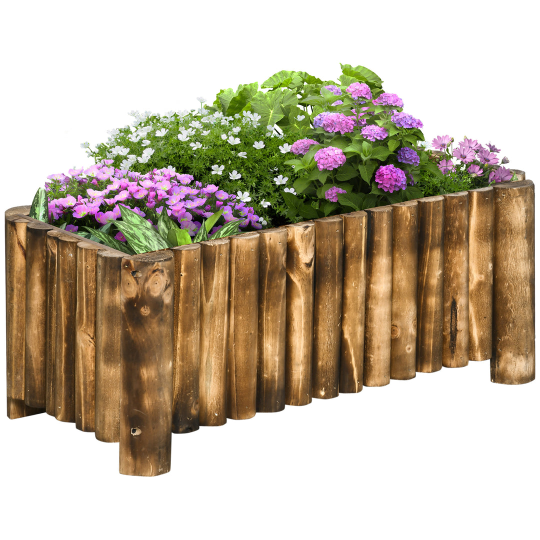 Outsunny Raised Flower Bed Wooden Rectangualr Planter Container Box Herb Pot 78L x 35W x 30H (cm)