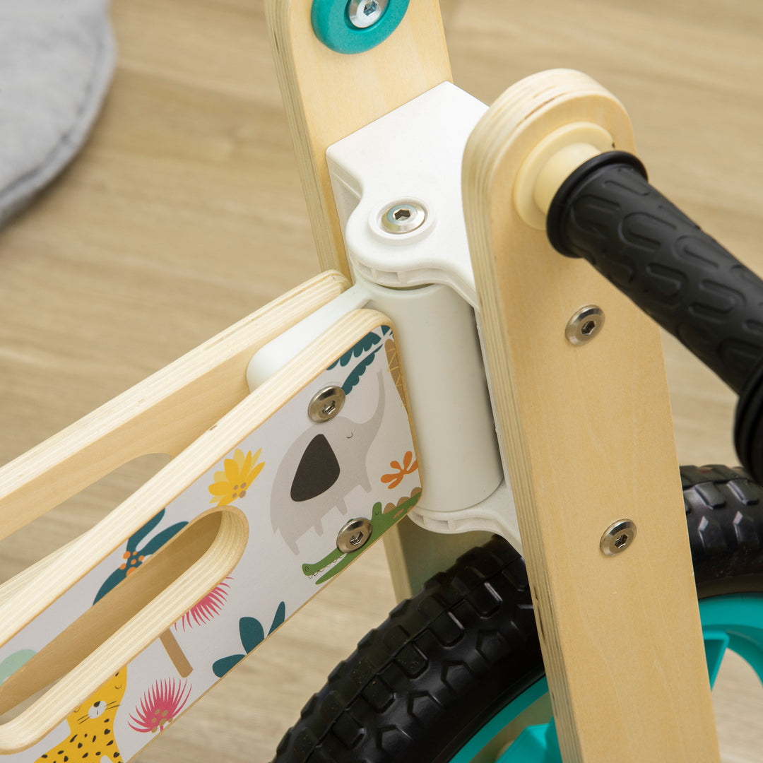 Kids Balance Bike 12 Inch Wooden for 3-6 Years Boys Girls, White